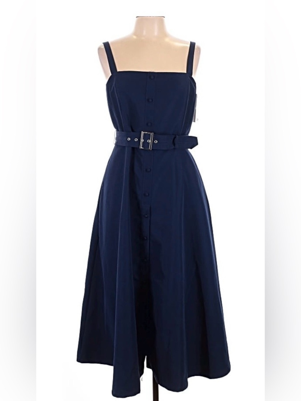 Nordstrom Julia Jordan Navy Belted Dress with Square Neck